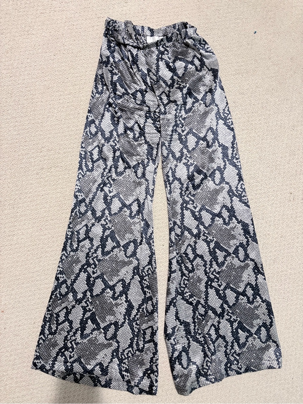 Alexis Snakeskin Print Wide-Leg Palazzo Pants Size 0